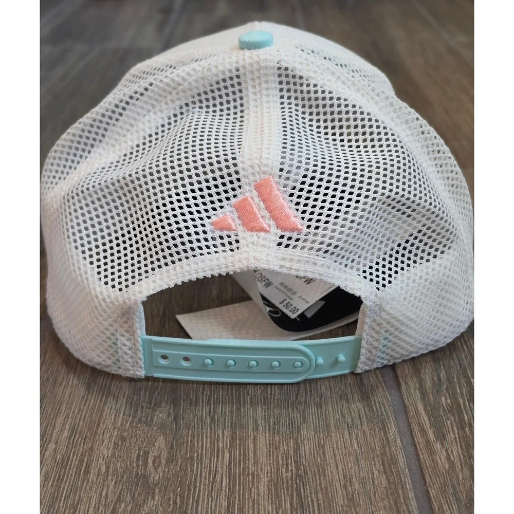Adidas Mercedes AMG Petronas F1 Miami GP Trucker Hat White Mint KY8144 OSFW